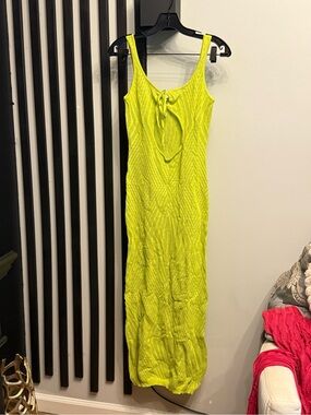 PrettyLittleThing Neon Lime Knit Tank Maxi Dress